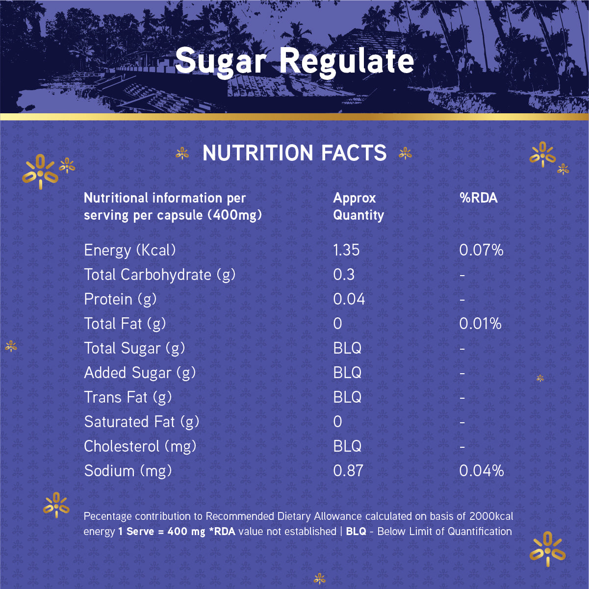 Sugar Regulate - Nutritional Facts